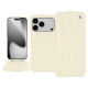 Lederschutzhülle Apple iPhone 17 Pro - Crocodile milk ( Pantone #d6d2c4 ) 