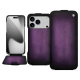 Housse cuir Apple iPhone 17 Pro - Violet Patine