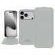 가죽 커버 Apple iPhone 17 Pro - Gris PU ( Pantone #c1c6c8 ) 