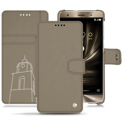 Asus Zenfone 3 Deluxe ZS570KL leather caseDarboun sabla ( Pantone #BCB1A1 )