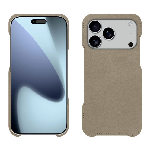 Cover iPhone 17 Pro Max Premium | Protezione di lusso in pelle su misura - NoreveDarboun sabla ( Pantone #BCB1A1 )