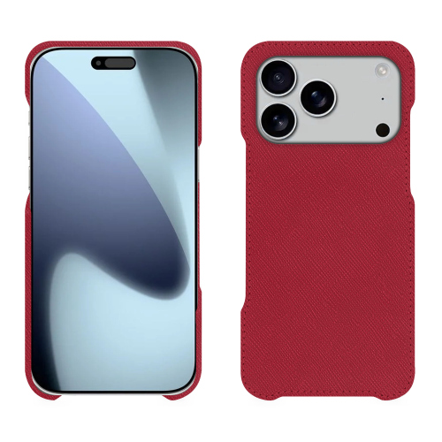 Capa traseira Premium para iPhone 17 Pro Max | Proteção personalizada em pele - NoreveRouge passion ( Pantone #a6192e ) 