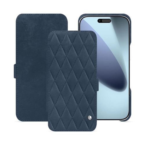 Luxuriöse Klapp-Hülle für iPhone 17 Pro Max – Hochwertiges Leder | NoreveJean vintage - Couture ( Pantone #2f414f  ) 