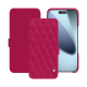 Housse cuir Apple iPhone 17 Pro Max - Rose fluo - Couture ( Pantone #ff16b4 ) 