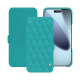 Apple iPhone 17 Pro Max leather case - Bleu fluo - Couture