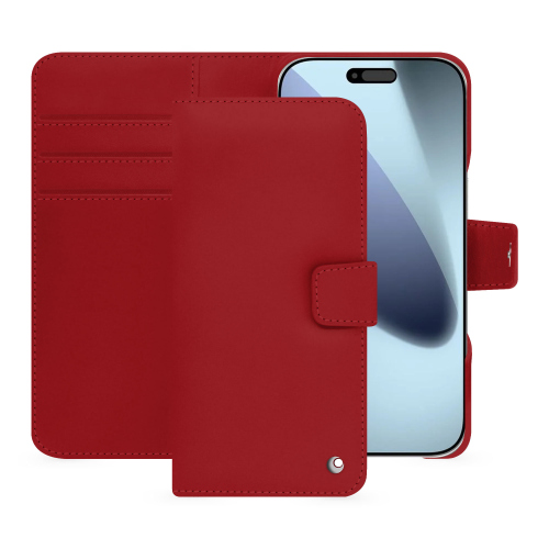 Funda cartera iPhone 17 Pro Max - Lujo y protección de alta gama | NoreveRouge ( Nappa - Pantone #d50032 ) 