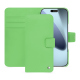 Apple iPhone 17 Pro Max レザーウォレットケース - Vert olive ( Nappa - Pantone #a7c58e ) 