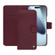 Apple iPhone 17 Pro Max leather wallet case - Lie de vin ( Pantone #412234 ) 
