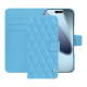 Apple iPhone 17 Pro Max レザーウォレットケース - Bleu ciel - Couture ( Nappa - Pantone #abcae9 ) 