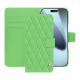 Funda de piel para cartera Apple iPhone 17 Pro Max - Vert olive - Couture ( Nappa - Pantone #a7c58e ) 