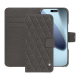 Capa de couro para carteira Apple iPhone 17 Pro Max - Anthracite - Couture ( Pantone #41403c ) 