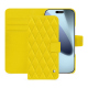Funda de piel para cartera Apple iPhone 17 Pro Max - Jaune fluo - Couture ( Pantone #c9ff57 ) 