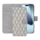 Funda de piel para cartera Apple iPhone 17 Pro Max - Platinium - Couture ( Pantone 877C ) 