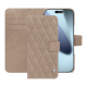 Apple iPhone 17 Pro Max leather wallet case - Taupe vintage - Couture ( Pantone #591d16 ) 