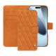 Étui portefeuille cuir Apple iPhone 17 Pro Max - Mandarine vintage - Couture ( Pantone #d47231 ) 