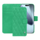 Capa de couro para carteira Apple iPhone 17 Pro Max - Menthe vintage - Couture ( Pantone #37b375 ) 