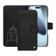 Capa de couro para carteira Apple iPhone 17 Pro Max - Negre poudro ( Pantone #111212 )