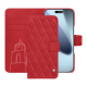 Capa de couro para carteira Apple iPhone 17 Pro Max - Rouge troupelenc - Couture ( Pantone #AB191A )