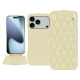 Apple iPhone 17 Pro Max leather case - Ivoire - Couture ( Pantone #d6d6c6 ) 