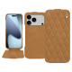 Housse cuir Apple iPhone 17 Pro Max - Castan esparciate - Couture ( Pantone #824F2A )