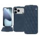 Capa em pele Apple iPhone 17 Pro Max - Jean vintage - Couture ( Pantone #2f414f  ) 