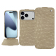 Housse cuir Apple iPhone 17 Pro Max - Autruche desert ( Pantone #A39382 ) 
