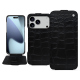 Custodia in pelle Apple iPhone 17 Pro Max - Crocodile nero ( Noir / Black) 