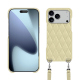 Capa Apple iPhone 17 Pro Max com alça para o ombro - Beige - Couture ( Nappa - Pantone #ceb888 ) 