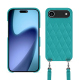 Coque avec bandoulière Apple iPhone 17 Pro Max - Bleu fluo - Couture