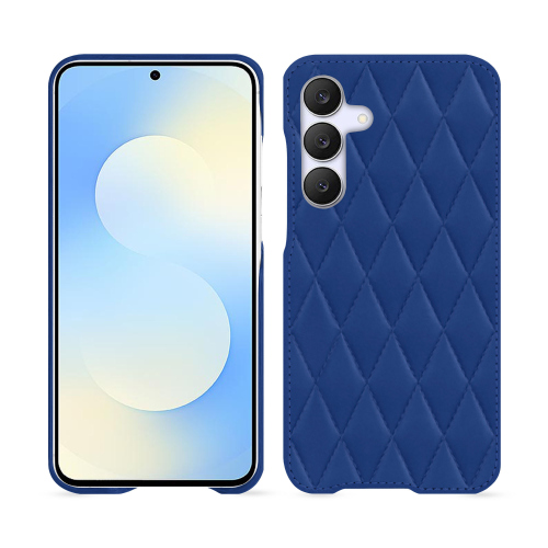 Capa traseira de luxo Samsung Galaxy S25 FE | Noreve Saint-TropezBleu océan - Couture ( Nappa - Pantone #15458a) 