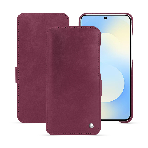 Housse rabat horizontal Galaxy S25 FE - Luxe signé NorevePrune vintage ( Pantone #612434 ) 