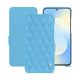 Custodia in pelle Samsung Galaxy S25 FE - Bleu ciel - Couture ( Nappa - Pantone #abcae9 ) 