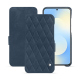 Capa em pele Samsung Galaxy S25 FE - Jean vintage - Couture ( Pantone #2f414f  ) 