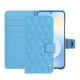 Funda de piel para cartera Samsung Galaxy S25 FE - Bleu ciel - Couture ( Nappa - Pantone #abcae9 ) 