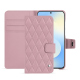 Samsung Galaxy S25 FE leather wallet case - Rose - Couture ( Nappa - Pantone #efbae1 ) 