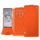 Samsung Galaxy S25 FE leather wallet case - Orange fluo - Couture ( Pantone #ff5406 ) 
