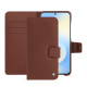 Samsung Galaxy S25 FE leather wallet case - Marron délicat ( Pantone #95614d) 