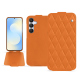 Lederschutzhülle Samsung Galaxy S25 FE - Orange - Couture ( Nappa - Pantone #ff9351 ) 