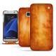 Samsung Galaxy S7 Edge leather case - Orange Patine