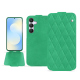 Samsung Galaxy S25 FE leather case - Menthe vintage - Couture ( Pantone #37b375 ) 