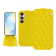 Funda de piel Samsung Galaxy S25 FE - Jaune fluo - Couture ( Pantone #c9ff57 ) 
