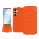 Lederschutzhülle Samsung Galaxy S25 FE - Orange fluo - Couture ( Pantone #ff5406 ) 