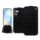 硬质真皮保护套 SSamsung Galaxy S25 FE - Crocodile nero ( Noir / Black) 