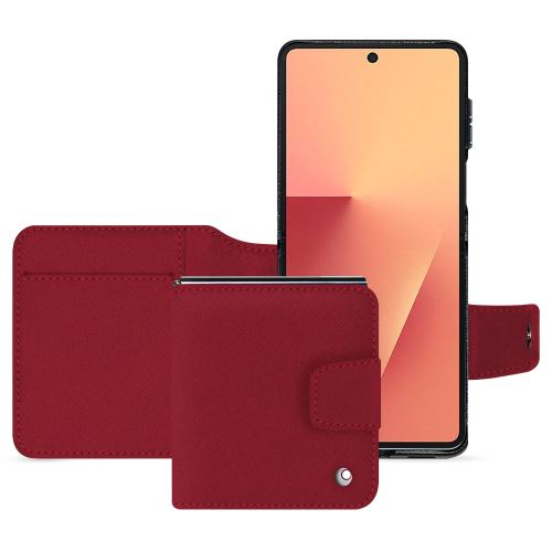 Capa carteira Galaxy Z Flip7 – Luxo e proteção | NoreveRouge passion ( Pantone #a6192e ) 