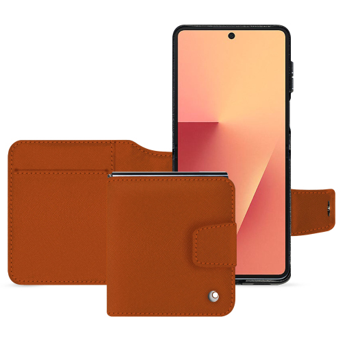 Funda tipo cartera Galaxy Z Flip7 – Lujo y protección | NoreveOrange vibrant ( Pantone #e36b39 ) 