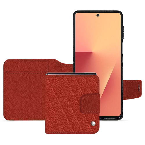 Galaxy Z Flip7 Wallet-Hülle – Luxus & Schutz | NorevePapaye - Couture ( Pantone #b54317 ) 