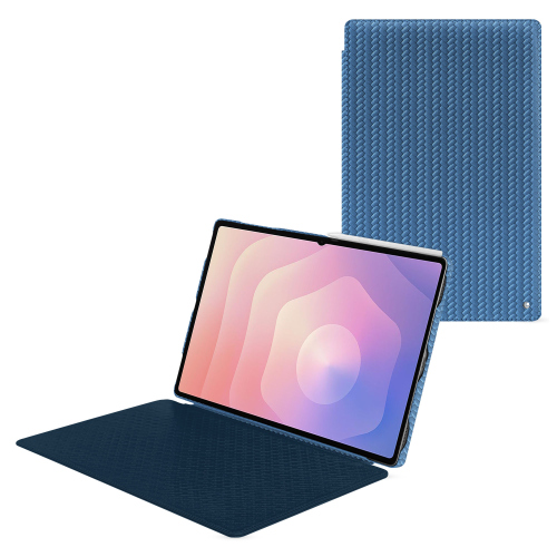 Capa com aba Samsung Galaxy Tab S11 Ultra – Capa de couro de luxo NoreveAbaca ishia ( Pantone #395775 ) 