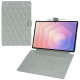 Capa em pele para Samsung Galaxy Tab S11 Ultra - Gris - Couture ( Nappa - Pantone #c1c6c8 ) 