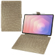 Funda cartera de piel para Samsung Galaxy Tab S11 Ultra - Autruche desert ( Pantone #A39382 ) 