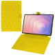 三星Galaxy Tab S11 Ultra皮革钱包式保护套 - Jaune fluo - Couture ( Pantone #c9ff57 ) 